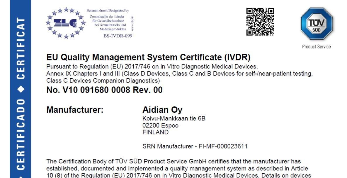 IVDR Certificate image