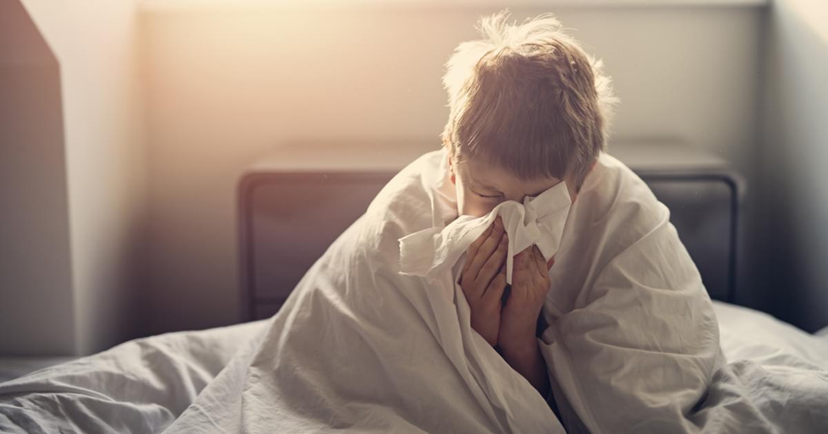 Sneezing child patient