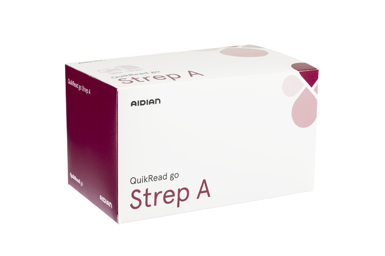 QuikRead go Strep A kit box QuikRead go Strep A kit box