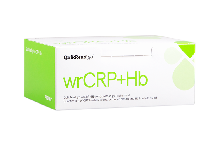 QuikRead go wrCRP Hb kit box